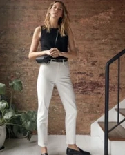 EVERLANE Womens Jeans 27 High Rise Straight Ankle White Denim Jeans