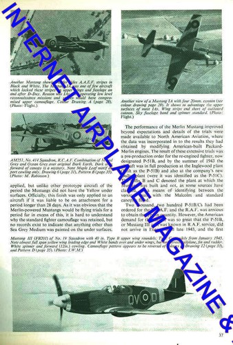 CAMOUFLAGE & MARKINGS 2 WW2 RAF NORTH AMERICAN MUSTANG ROUNDELS SCALE VIEWS - Picture 4 of 4