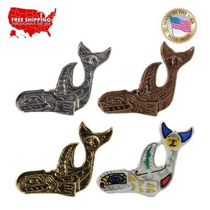 Authentic Creative Pewter Designs First People Native Orca Lapel Pin or Magnet, M075