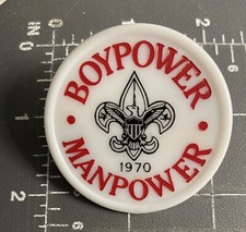 Vintage Junge Pfadfinder Of Amerika BSA Power Man 1970 Halstuch Slide Nsj