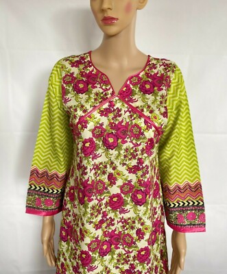 Pakistani/ Indian Designer Multi colour Printed Cotton Top/Shirt/Kurti 