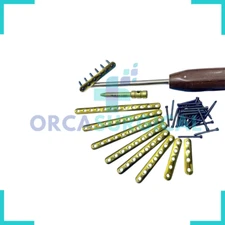 Locking One third 3.5mm Plates 4-12 holes & Lcp  Screws ,Titanium Grade 5(61 Pcs