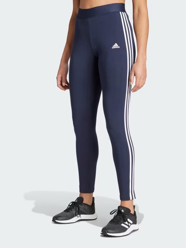 adidas leggings 3 stripes blue