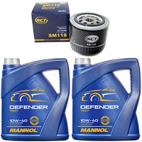 MotoröL Set Mannol 10W-40 API SN 8 Liter + ÖLfilter FüR Renault Laguna I Espace