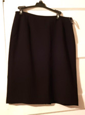 Straight Black SKirt with Back Pleats and zipper at waist