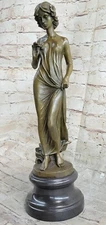 Statue Sculpture Dancer Art Deco Style Art Nouveau Style Bronze Signed Figurine