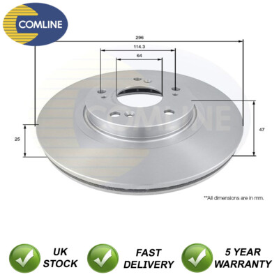 Brake Disc Front Comline Fits Honda Accord 2008- 2.0 2.2 D 2.4 #1