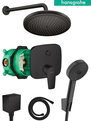 Hansgrohe Unterputz Duschsystem Talis E Duscharmatur schwarz Regendusche black