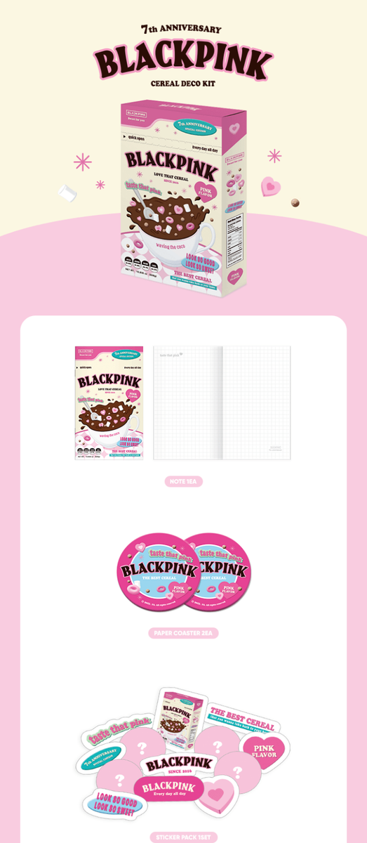 BLACKPINK OFFICIAL MD 2023 DEBUT ANNIVERSARY CEREAL DECO KIT +