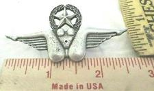 BUSH PILOT pin vintage military collectible biker vest "Get Your Wings" pinback