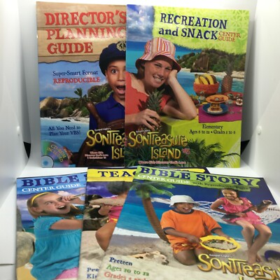 5 PC Lot VBS 2014 SonTreasure Island Director's Planning Guides Reproducible 