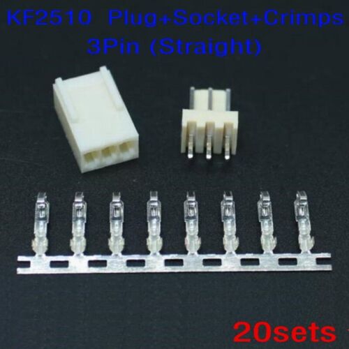 20sets KF2510 2.54mm 3Pin Plug Header + Socket + Crimps Connector Kits C30-3P - Picture 1 of 3