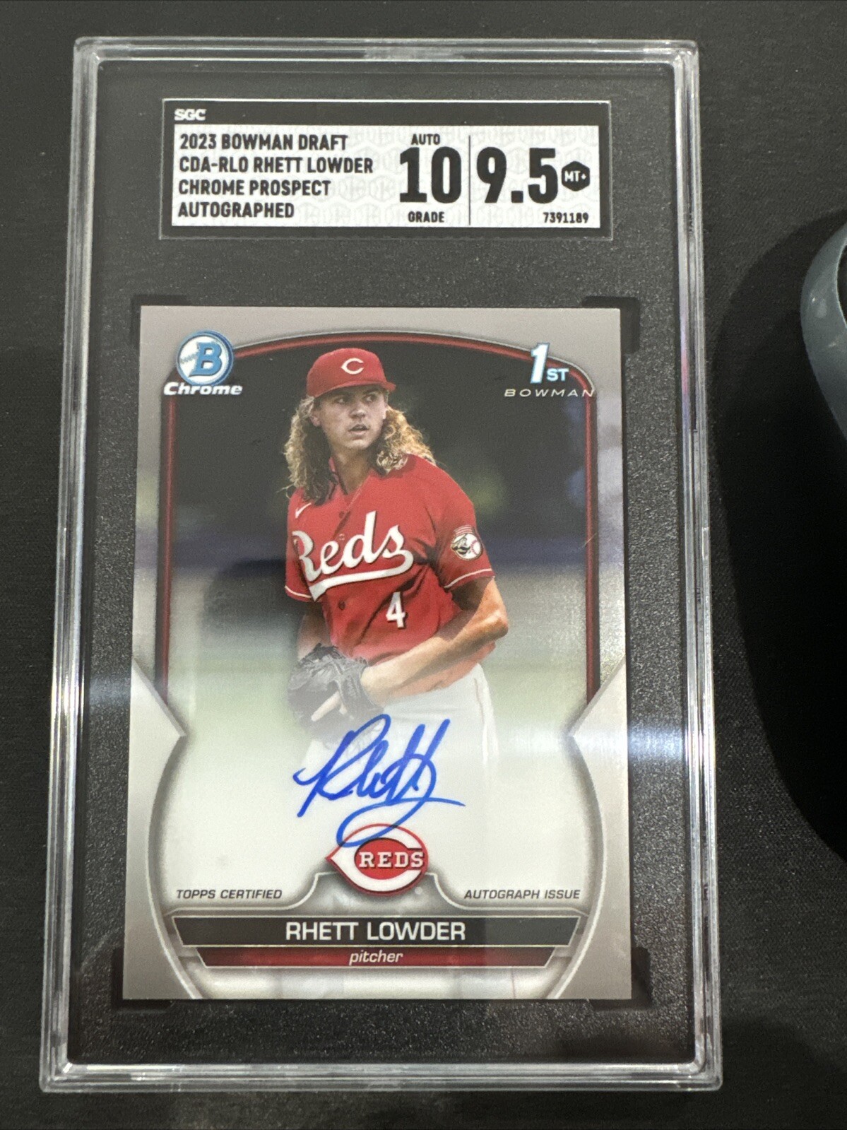2023 BOWMAN CHROME DRAFT 1st BOWMAN RHETT LOWDER AUTO SGC 10/9.5!!