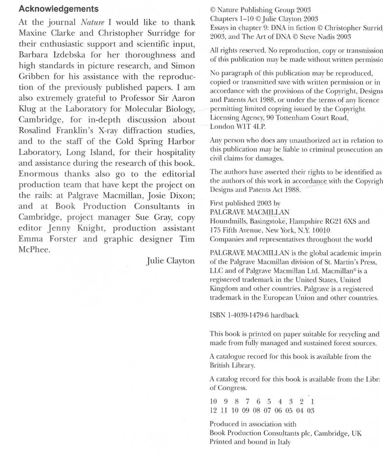 50 Лет ДНК 1-е издание 2003 История Генетика Крик Уотсон Эссе Illus HC/DJ НОВЫЙ - Изображение 3 из 4