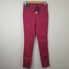 Next Denim Leggings Women's UK 8R Red Cotton Blend Skinny Jeans New