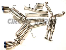 350Z Z33 03-09 Fairlady Z 350 True Dual H-Pipe Catback Exhaust w/ 4.5 BURNT TIPS