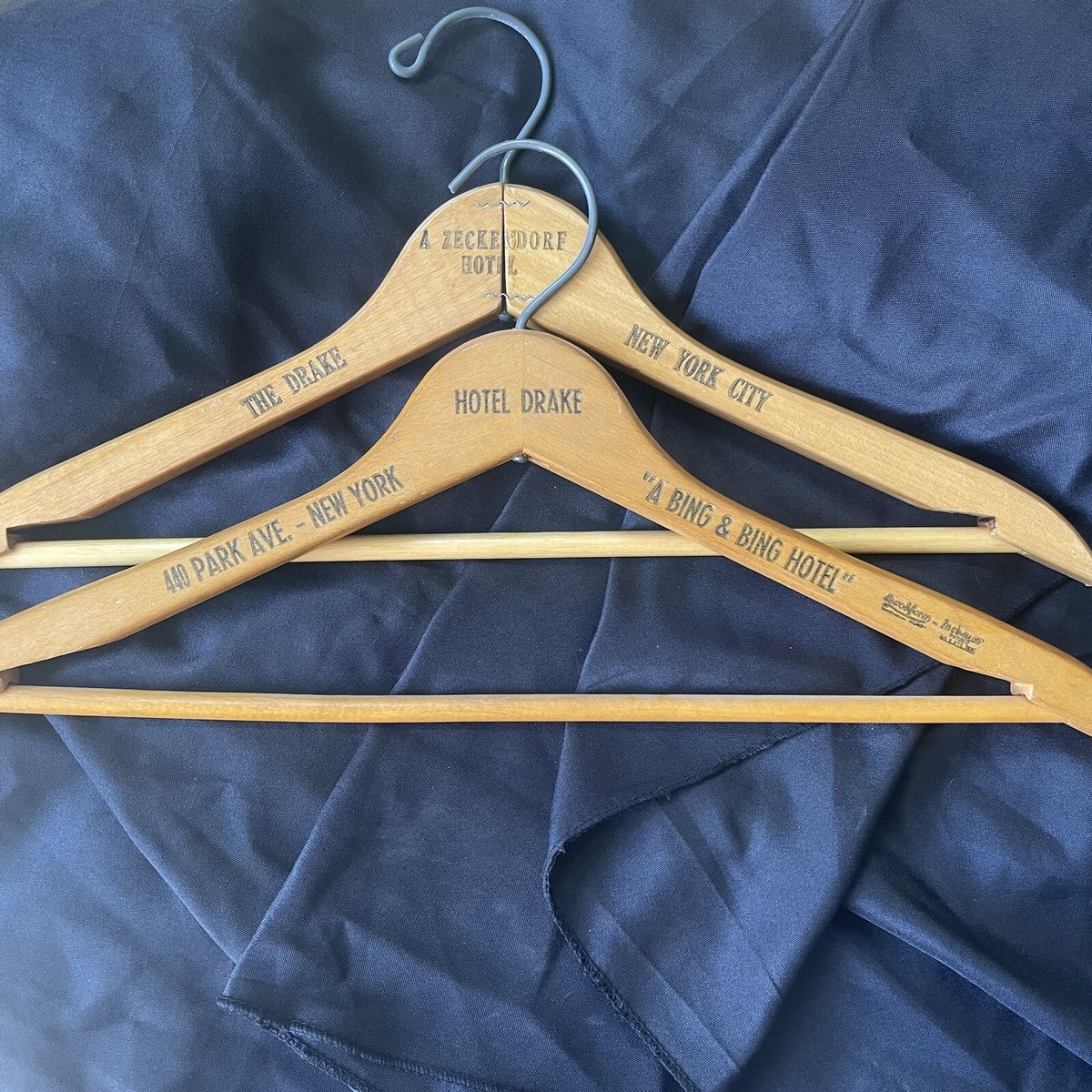 Vintage Wooden Hangers Hotel Drake New York Park Ave Wood Hanger