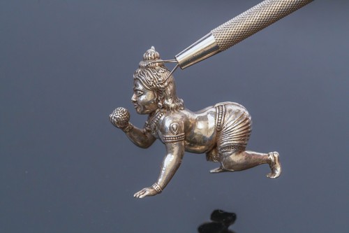 Silver Gopal murti 2 Inch ,deity Gopal ,Hare Krishna, Spiritual things, Holy - Picture 13 of 21