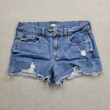 Old Navy Boyfriend Jean Shorts Womens 8 Cut Off Stretch Distressed Blue Denim
