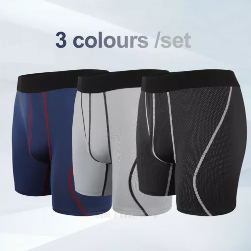 Calzoncillos boxer cómodos de ajuste flexible ultra suaves elásticos de pierna larga para hombre, paquete de 3 - Imagen 14 de 22