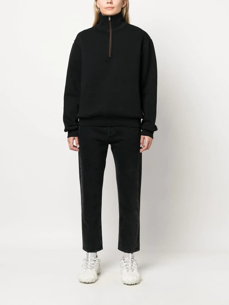 スウェット・トレーナー Acne Studios Sweatshirt Black Vintage Effect With Zip NEW Acne Studios high-neck half-zip sweatshirt in Black