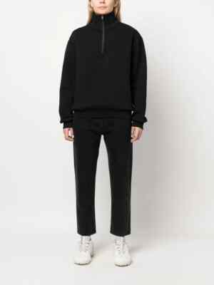 NEW Acne Studios high-neck half-zip sweatshirt in Black - Size M