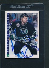 1993/94 Score #404 Nick Kypreos Whalers Signed Auto *D3523