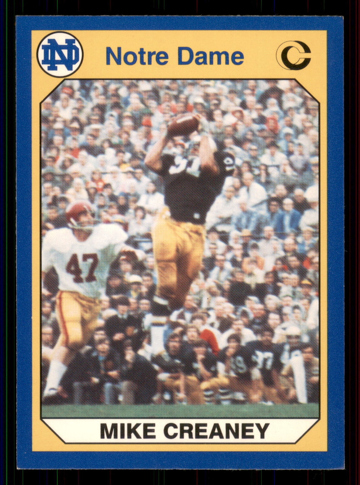 1990  Collegiate Collection Notre Dame Mike Creaney #92 Notre Dame