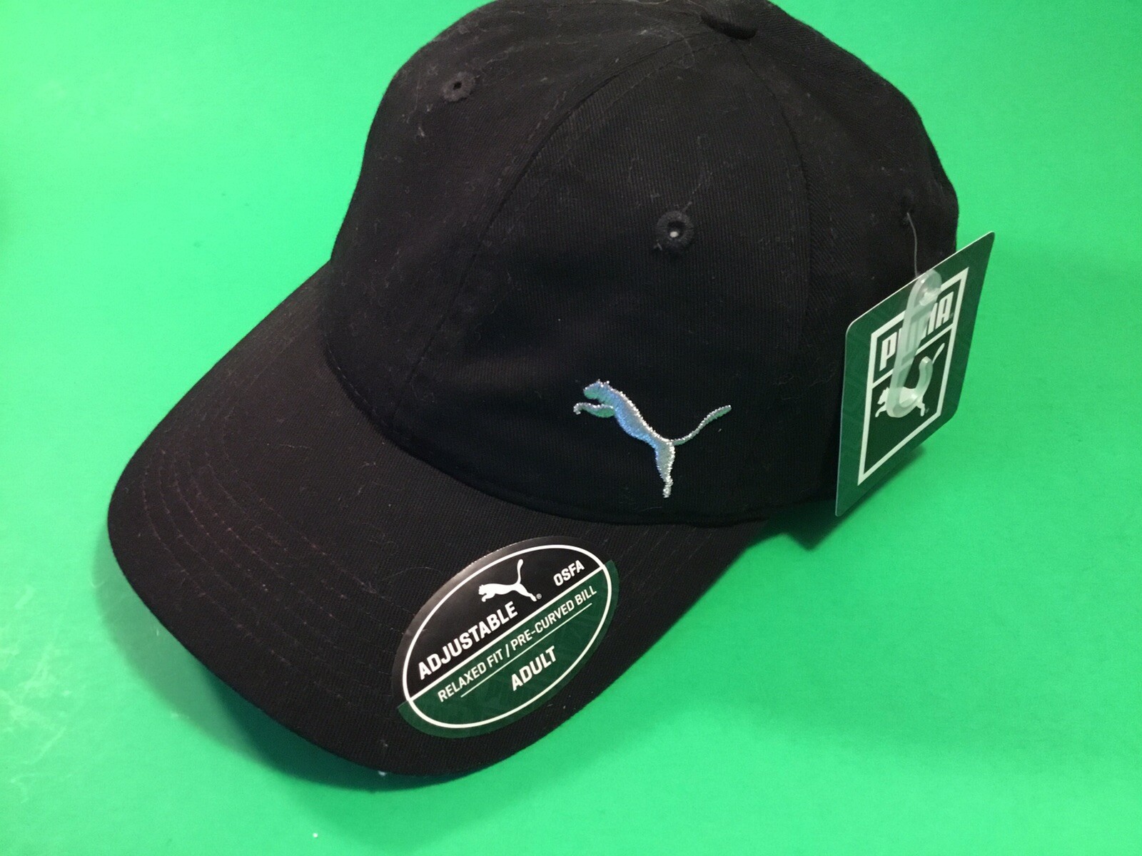 PUMA Adult Unisex Snapback Hat Adjustable ONE SIZE Black w/Silver Puma NEW