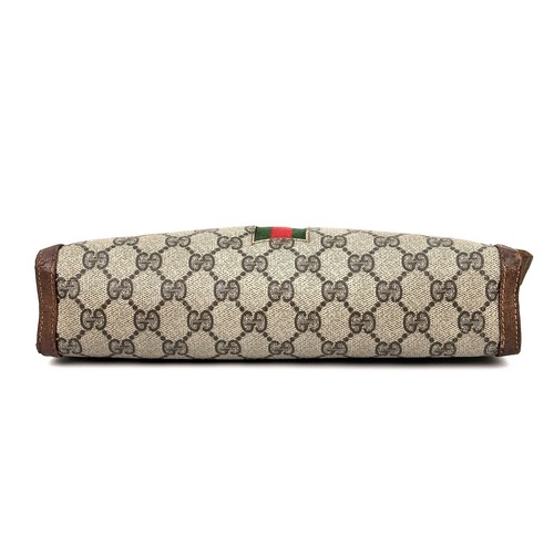 Vintage Gucci Sherry Line Clutch Bag Brown PVC Authentic - Picture 6 of 19