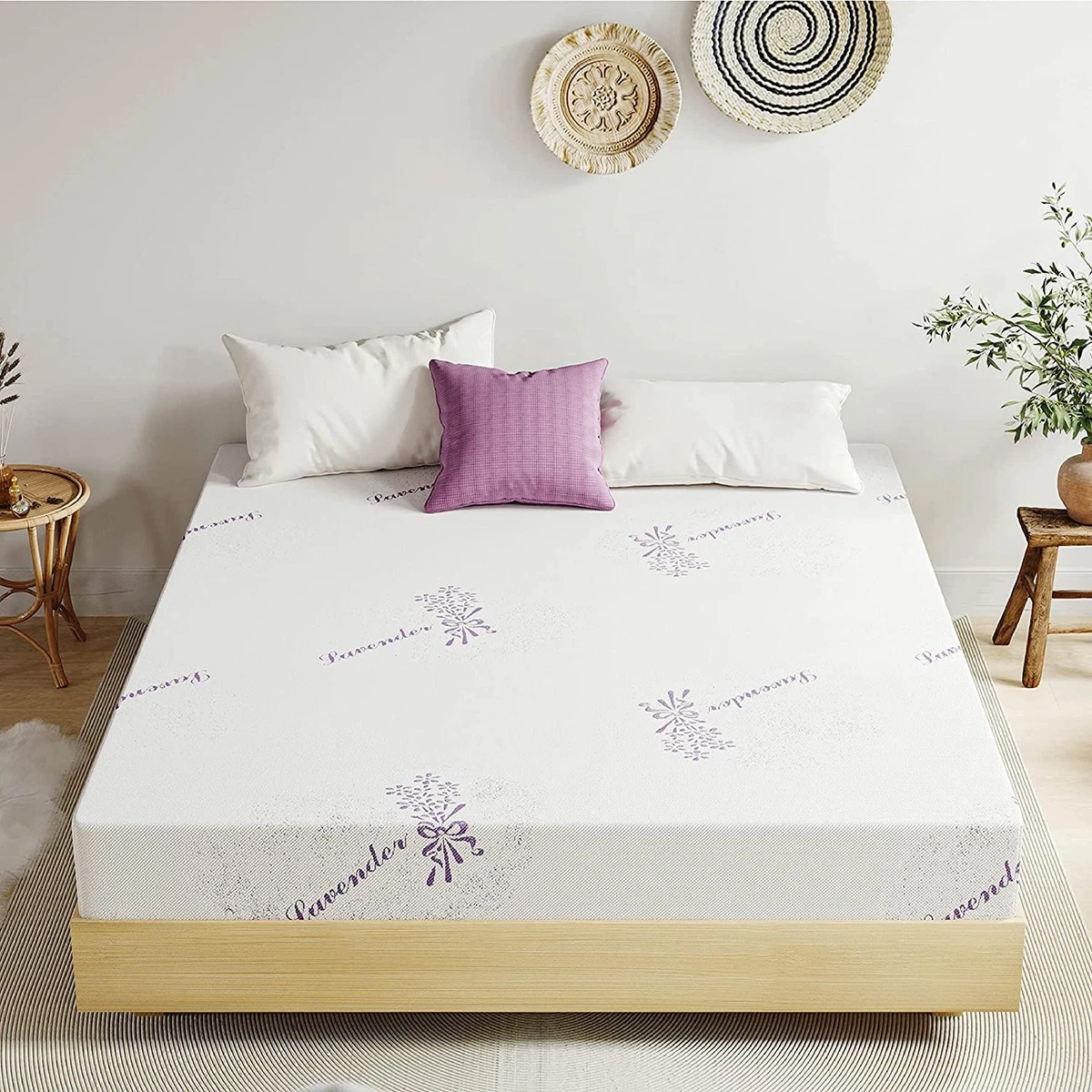 Dyonery Lavender Twin Memory Foam Mattress 8 Inch Bed in a Box
