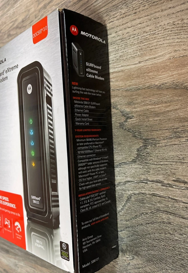MOTOROLA SURFBOARD eXtreme CABLE MODEM MODEL SB6121 DOCSIS 3.0 UP2 300 MBPS NEW - Image 3 of 4