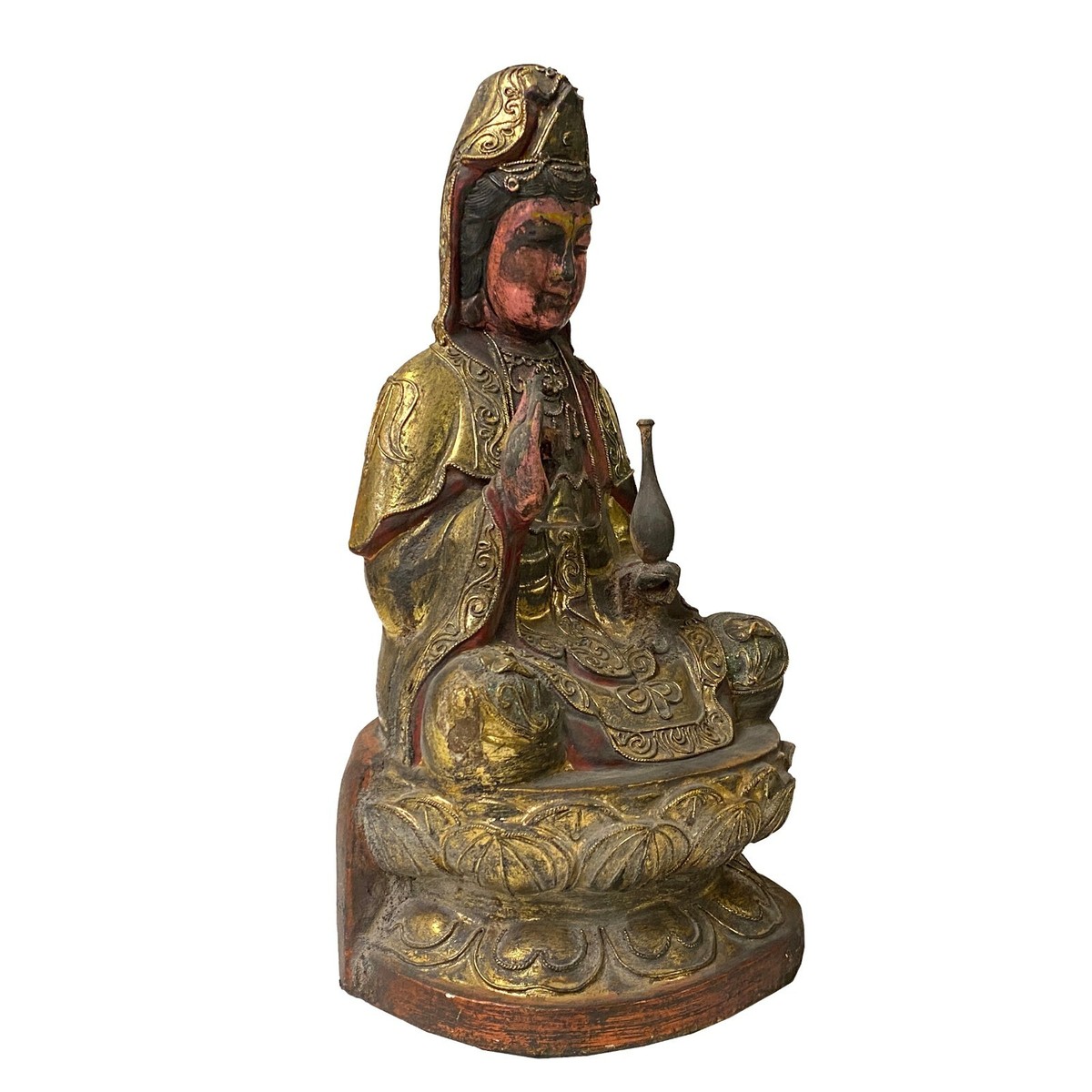 Vintage Chinese Wooden Carved Home Guardian Kwan Yin Figure ws1162S Vintage Chinese Wooden Carved Home Guardian Kwan Yin Figure ws1162S