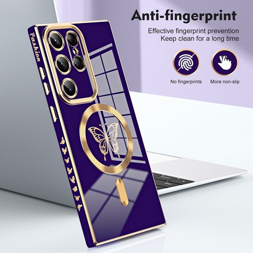 For Samsung Galaxy S22 S23 Ultra Plus Magnetic Magsafe Silicone Clear Case Cover - Photo 6 sur 18