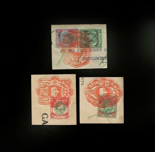 Malaya/Straits Settlements KGVI 50c, $1, $2 & $5, fiscally used in Singapore - Picture 1 of 1