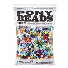 9mm Opaque Multi Color Plastic Pony Beads Bulk 1,000 Pieces