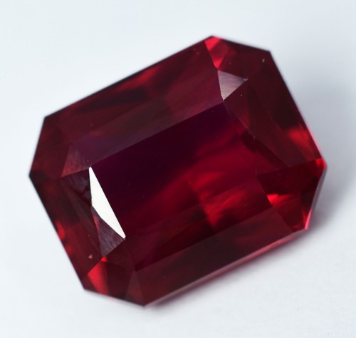 8 à 10 ct pierre précieuse lâche naturelle certifiée rubis rouge forme émeraude - Photo 1/5