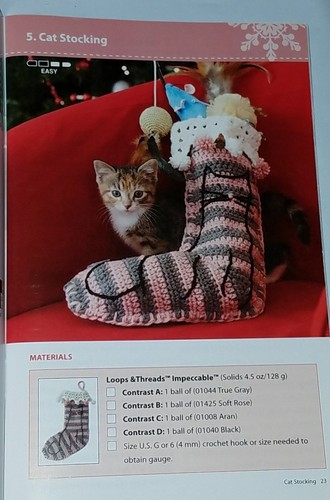 LB3 LOOPS & THREADS 2011, HO HO CELEBRATIONS KNIT & CROCHET PATTERN LEAFLET - Picture 4 of 12