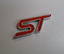  FORD ST REAR BOOT BADGE FOR FOCUS KUGA FIESTA MONDEO SOLID METAL RED / CHROME