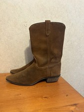 Genuine Suede Tan Western Boho Women’s Cowgirl Boots Size 7.5
