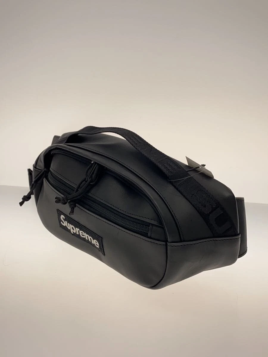Supreme 23Aw sac en cuir taille/sac taille/cuir/noir/plat