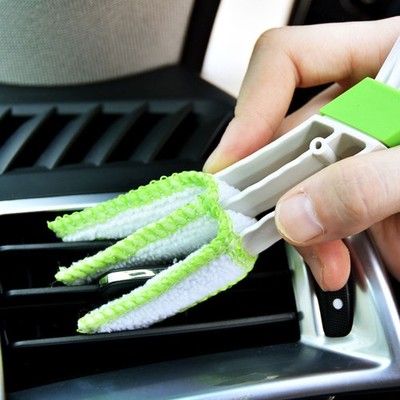 2Pcs/Set 2 in 1 Car Interior Air Conditioner Vent Detailing Cleaning Brush Tools