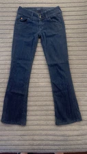 Hudson Womens Signature Bootcut Jeans Sz 25 Dark Blue w Stretch+Flap Pocs