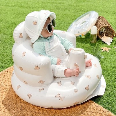Portable Inflatable Baby Seat Sofa Chair Anti-Fall Support Toddler Bath & Floor