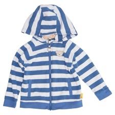 Steiff, Kapuzenpullover, Größe: 92, Blau/Weiß, Baumwolle/Elasthan, Streifen #iGf