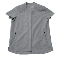 FIGS Technical Limbe Pintuck Scrub Top Gray Medical Nurse Size XS 20x26