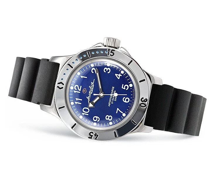 Vostok Amphibian 420289 Orologio Subacqueo Russo, Automatico, Blu, Impermeabile 200 M - 2