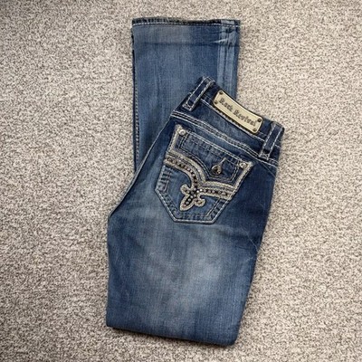 Women's Rock Revival Blue Medium Wash Betty Mid-Rise Boot Size 27x29 E8441MBR