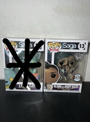 READ DESC.!! Saga Alana with Baby Hazel Funko Pop  13 Signed By Brian K Vaughan 