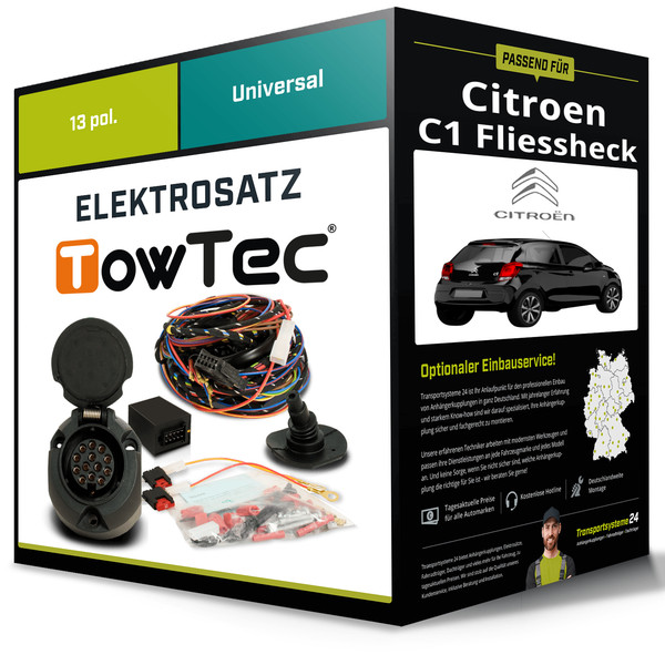 Elektrosatz 13-Pol Universell für Citroen C1 Fliessheck 04.2014-07.2021 NEU-image